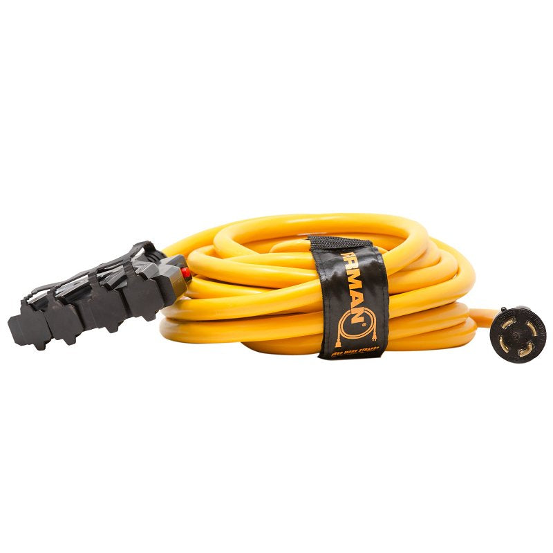 FIRMAN Firman Accessories Series 1120 Power Cord with Storage Strap, 10 ga Wire, 25 ft L, Plastic Sheath, Yellow Sheath ELECTRICAL FIRMAN