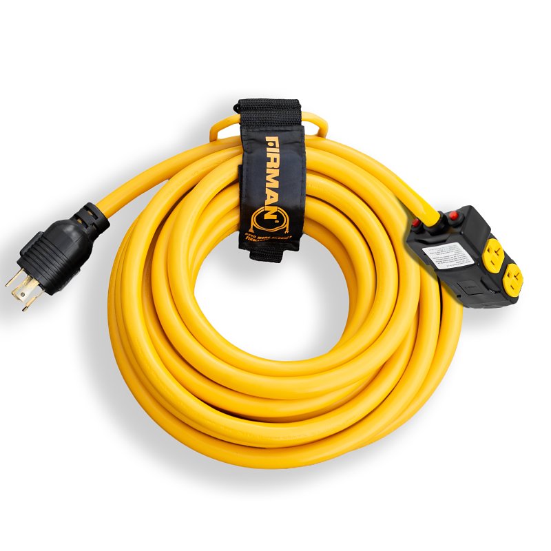 FIRMAN Firman 1195 Power Cord with Storage Strap, 10 ga Wire, 25 ft L, Yellow Sheath ELECTRICAL FIRMAN