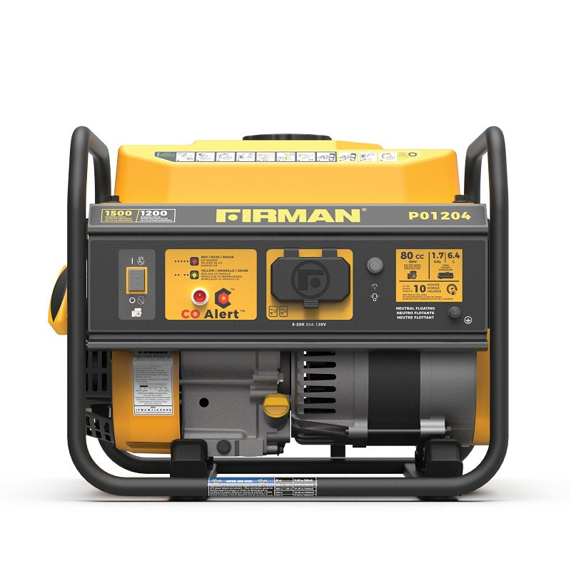 FIRMAN Firman Performance Series P01204 Portable Generator, 30 A, 120 V, 1200 w,Gas, 10 hr Run Time, Recoil Start OUTDOOR LIVING & POWER EQUIPMENT FIRMAN