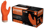 AMMEX Gloveworks GWON44100 Heavy-Duty Disposable Gloves, M, Nitrile, Powder-Free, Orange, 9-1/2 in L