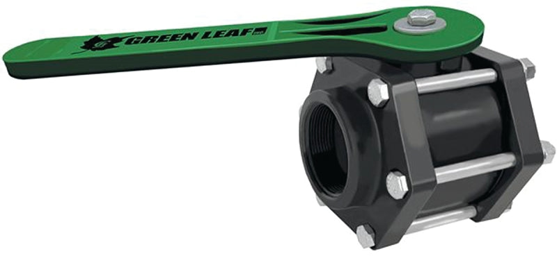 GREEN LEAF Green Leaf V300FP Ball Valve, 3 in Connection, Female NPT, 100 psi Pressure, Manual Actuator, Polypropylene Body