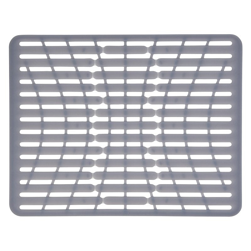 OXO INTERNATIONAL Good Grips 13138200 Sink Mat, 16-1/4 in L, 12-3/4 in W, 1/4 in Thick, Silicone, Gray HOUSEWARES OXO INTERNATIONAL
