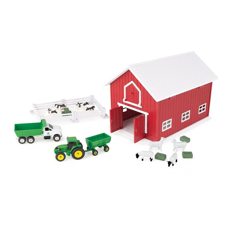 TOMY INTERNATIONAL John Deere Toys 47333 1:64 Red Barn Playset, 3 years and Up, 24-Piece