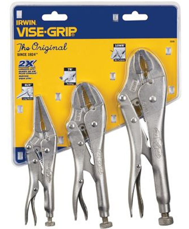 IRWIN Irwin 323S Locking Pliers Set, 3-Piece, Alloy Steel, Silver