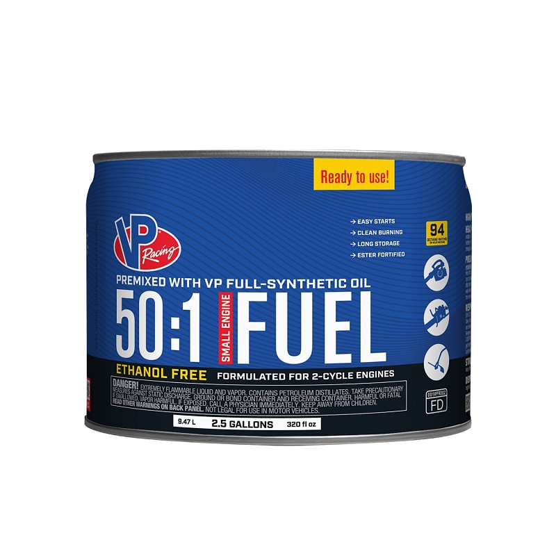 VP RACINGS VP Racings 62325 2-Cycle 50:1 Ethanol-Free Premix, Aromatic Hydrocarbon, Blue, 2.5 gal Pail