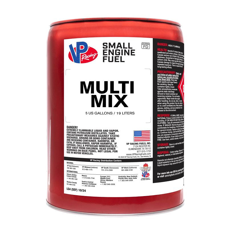 VP RACINGS VP Racing 6812 Multi-Mix Small Engine, Aromatic Hydrocarbon, Blue, 5 gal Pail
