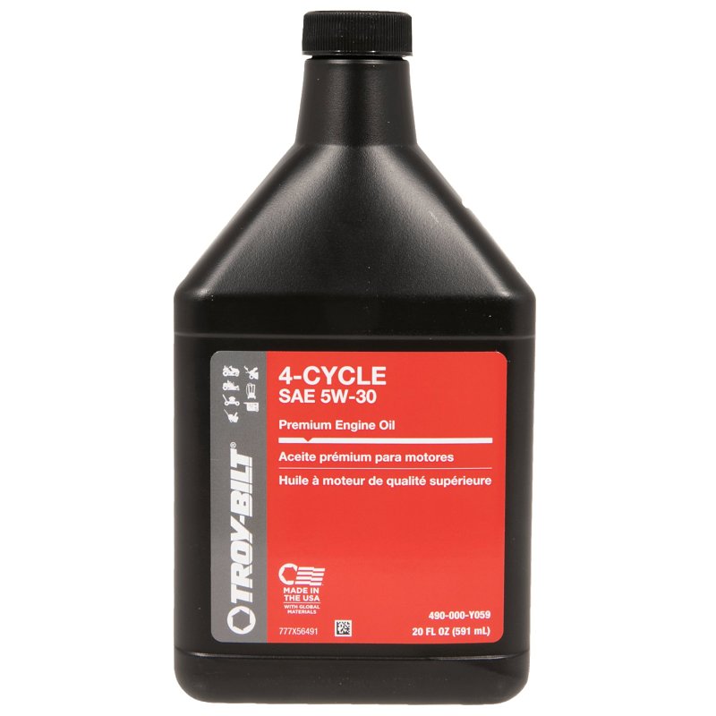 TROY-BILT Troy-Bilt 490-000-Y059 4-Cycle Engine Oil, 5W-30, 20 oz OUTDOOR LIVING & POWER EQUIPMENT TROY-BILT