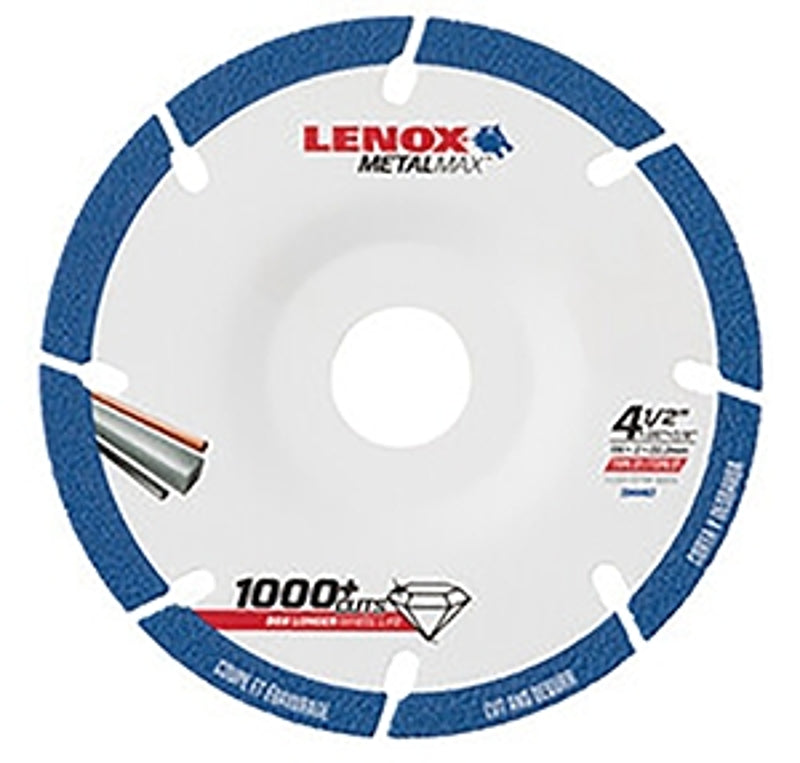 LENOX Lenox MetalMax 2044467 Grinding Wheel, 4-1/2 in Dia, 0.05 in Thick, 7/8 in Arbor, Diamond Abrasive TOOLS LENOX