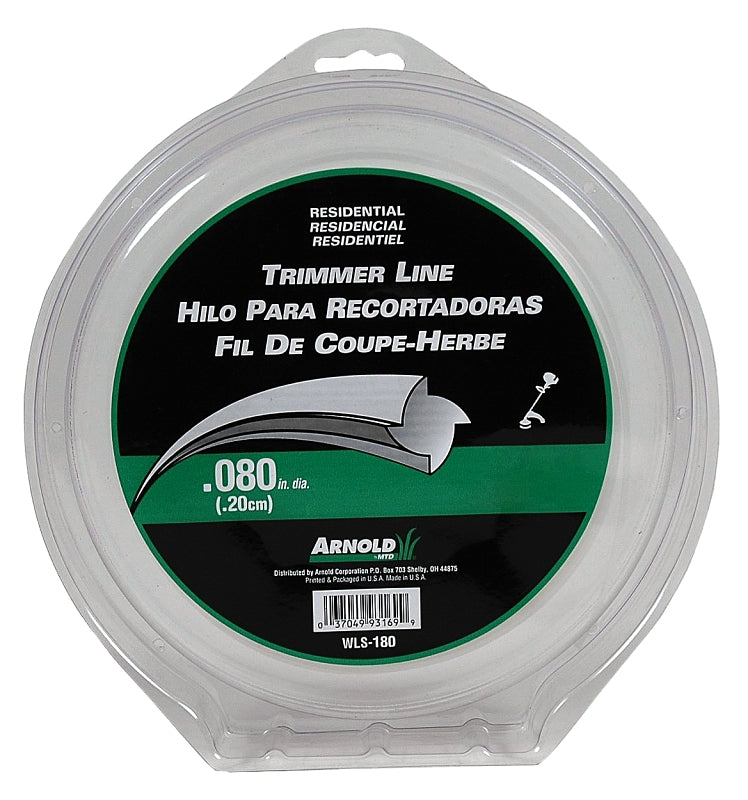 ARNOLD Arnold WLS-180 Trimmer Line, 0.08 in Dia, 300 ft L, Nylon
