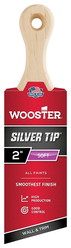 WOOSTER BRUSH Wooster 5225-2 Paint Brush, Silver/White, Birchwood Handle, 2 in W, 2-11/16 in L Bristle PAINT WOOSTER BRUSH
