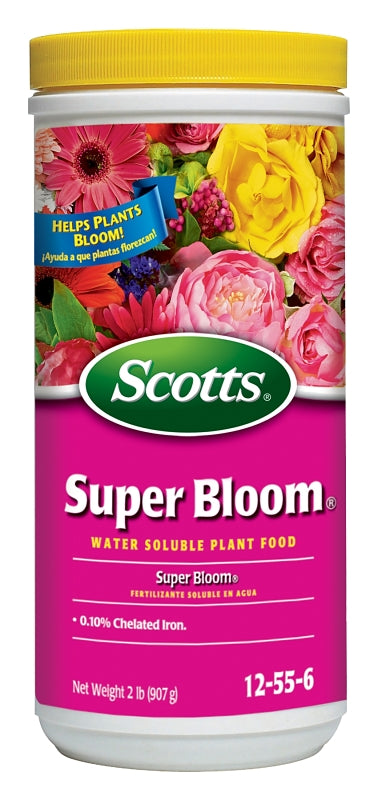 SCOTTS Scotts Super Bloom 110500 Water Soluble Plant Food, 2 lb Bottle, Solid, 12-55-6 N-P-K Ratio