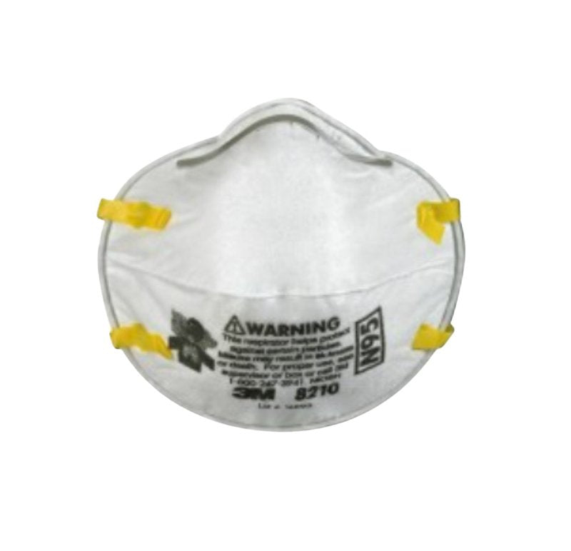 3M 3M 8210PA1-A/8654 Paint Sanding Respirator, N95 Filter Class, 95 % Filter Efficiency, White