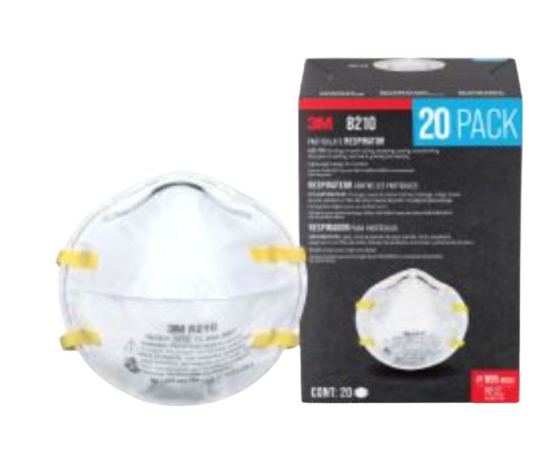 3M 3M 8210D20-DC Respirator, One-Size Mask, N95 Filter Class, 95 % Filter Efficiency, White CLOTHING, FOOTWEAR & SAFETY GEAR 3M
