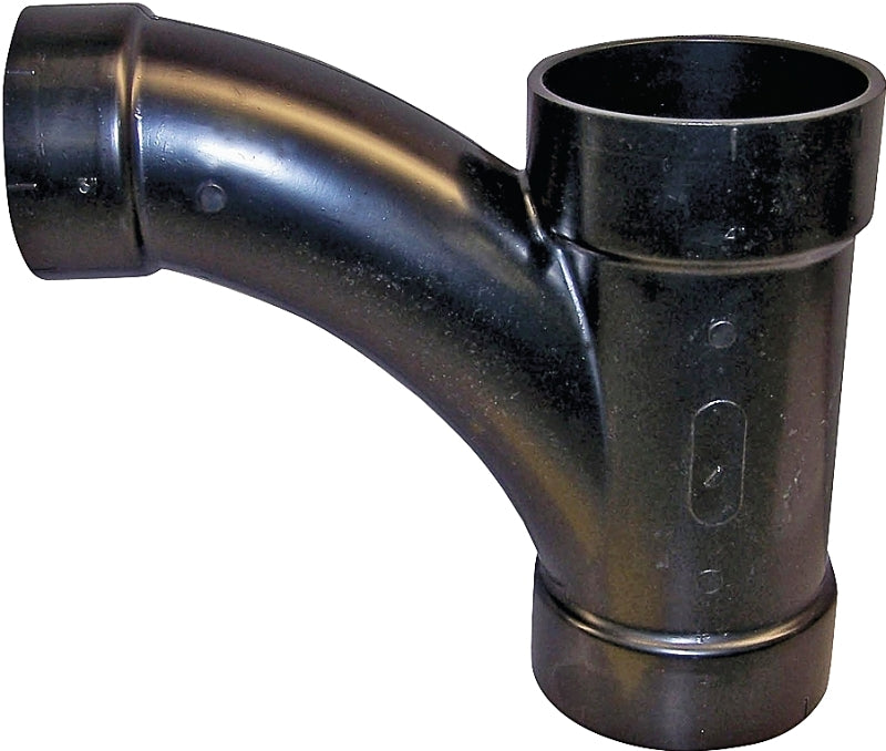 IPEX USA LLC-CANPLAS Canplas 104338BC Reducing Combination Tee Pipe Wye, 4 x 4 x 3 in, Hub, ABS, Black LAWN & GARDEN IPEX USA LLC-CANPLAS