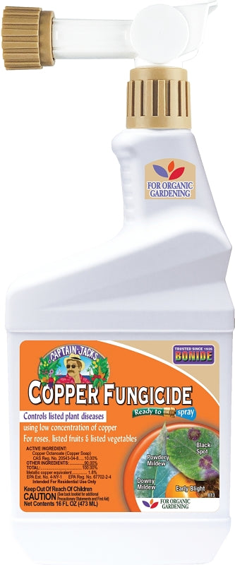 BONIDE Bonide 813 Ready-to-Spray Fungicide, Liquid, Acid, Blue, 6 pt