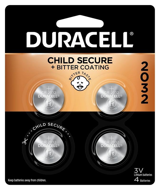 DURACELL Duracell DL2032B4PK Button Cell Battery, 3 V Battery, 210 mAh, 2032 Battery, Lithium ELECTRICAL DURACELL
