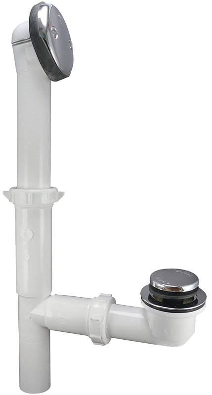 KEENEY Keeney 63W Bath Drain Assembly, Plastic, White, Chrome-Plated PLUMBING, HEATING & VENTILATION KEENEY