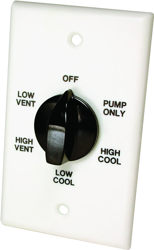 DIAL Dial 7112 Wall Switch, 2-Speed, Plastic, White, For: Evaporative Cooler Purge Systems