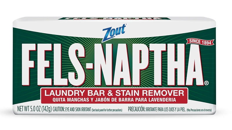 SUMMIT BRANDS Zout Fels-Naptha 1975025 Laundry Bar and Stain Remover, 5 oz, Wrapped, Bar, Scented, Yellow CLEANING & JANITORIAL SUPPLIES SUMMIT BRANDS