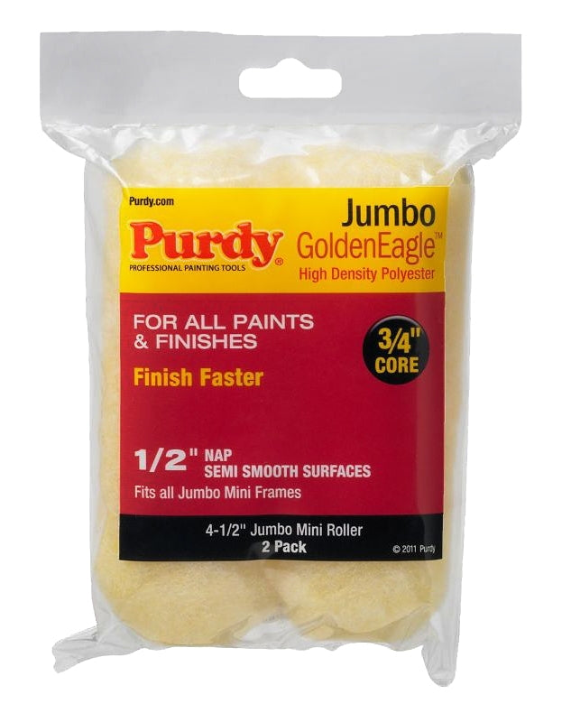 PURDY Purdy 140624023 Roller Cover, 1/2 in Thick Nap, 4-1/2 in L, Polyester Cover PAINT PURDY