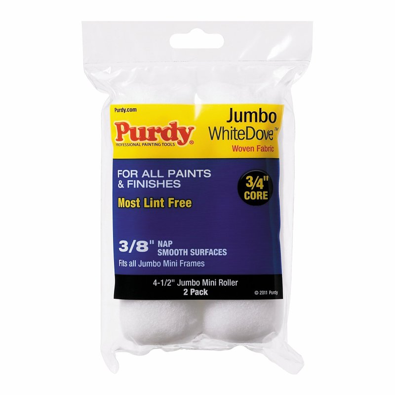 PURDY Purdy Jumbo Marathon 144624062 Mini Roller Cover, 3/8 in Thick Nap, 4-1/2 in L, Nylon/Polyester Cover PAINT PURDY