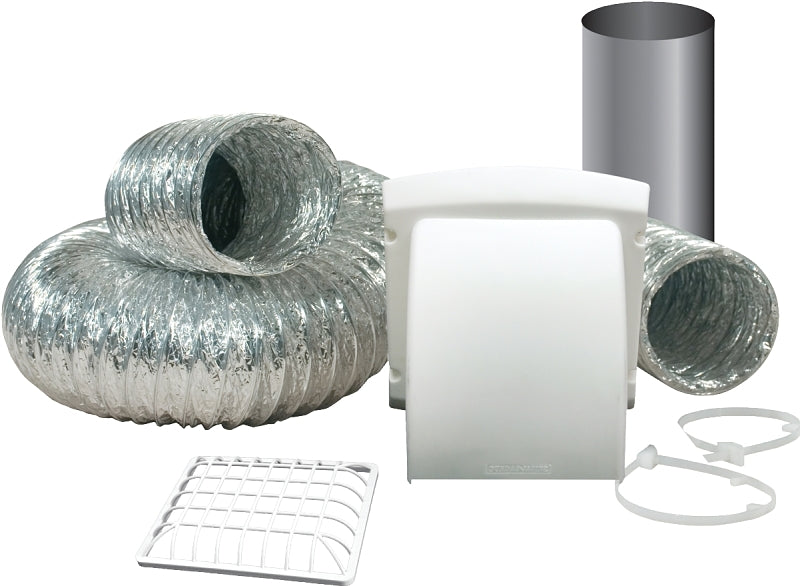 IMPERIAL Dundas Jafine ProMax TD48PMKZW Dryer Vent Kit, Polypropylene, White, 12-Piece