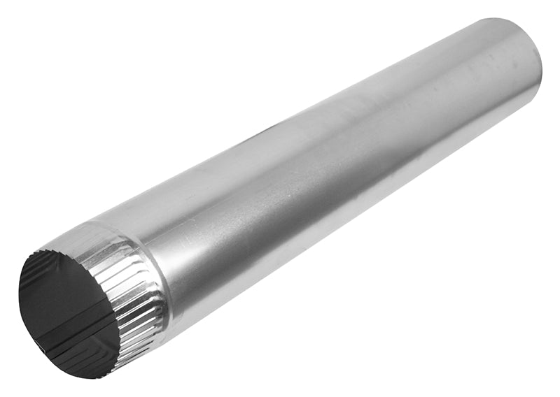 IMPERIAL Dundas Jafine P3E Snap-Lock Pipe, 3 in Dia, 24 in L, 0.012, Aluminum