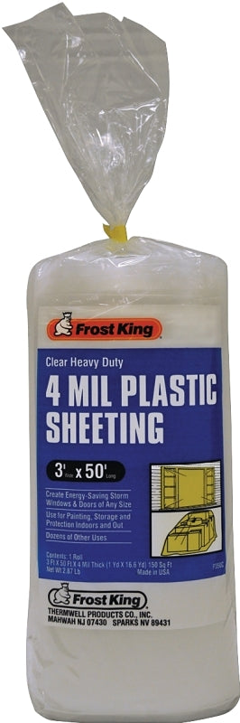 FROST KING Frost King P350CW Polyethylene Sheeting, 50 ft L, 3 ft W, 4 mil Thick, Clear HARDWARE & FARM SUPPLIES FROST KING