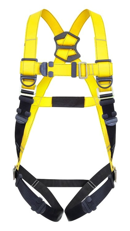 QUALCRAFT INDUSTRIES Guardian Fall Protection 37001 Full Body Harness, M/L, 130 to 420 lb, Black/Yellow AUTOMOTIVE QUALCRAFT INDUSTRIES