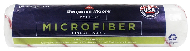 PREMIER PAINT ROLLER Benjamin Moore U65900-018 Roller Cover, 5/16 in Thick Nap, 9 in L, Microfiber Cover PAINT PREMIER PAINT ROLLER