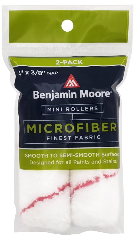 PREMIER PAINT ROLLER Benjamin Moore U66200-018 Mini Roller Cover, 3/8 in Thick Nap, 4 in L, Microfiber Cover PAINT PREMIER PAINT ROLLER