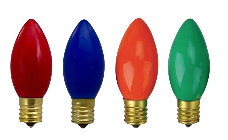 SANTAS FOREST Santas Forest 27980 Filament Bulb, C9 Lamp Base, Multi-Color