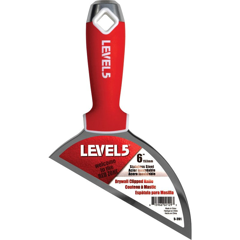 LEVEL 5 TOOLS LLC Level5 5-201 Clipped Knife, 6 in W Blade, Stainless Steel Blade, Full-Tang Blade, Comfortable, Ergonomic Handle