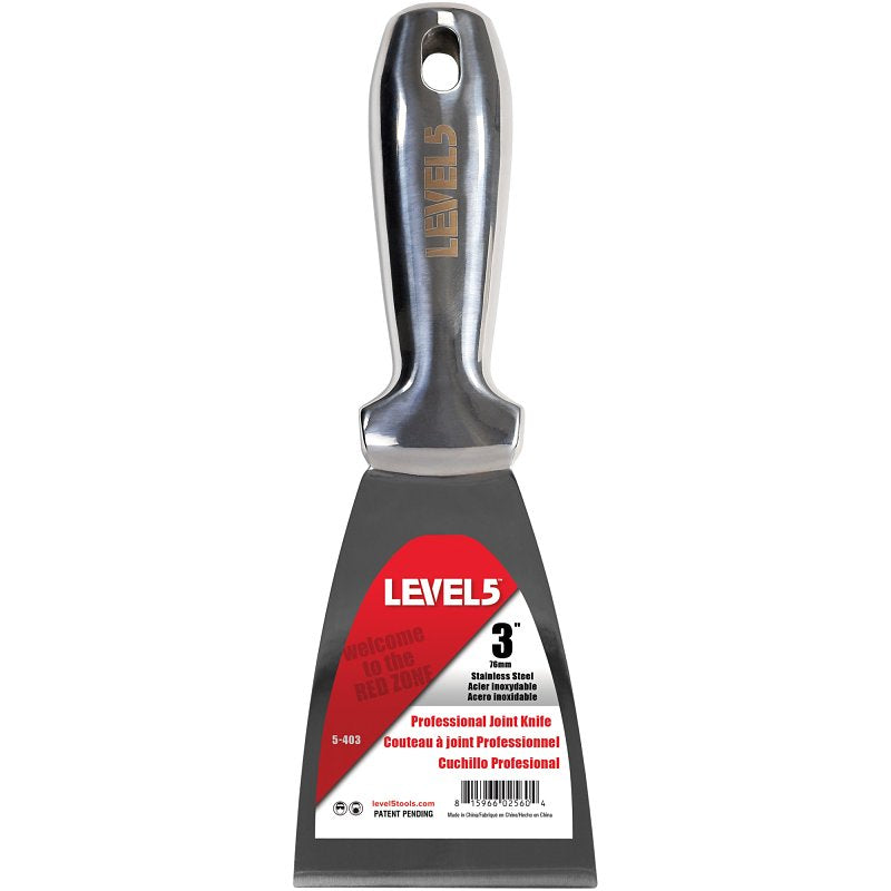LEVEL 5 TOOLS LLC Level5 5-403 Joint Knife, 3 in W Blade, Stainless Steel Blade, Full-Tang Blade, Comfortable, Curved Handle