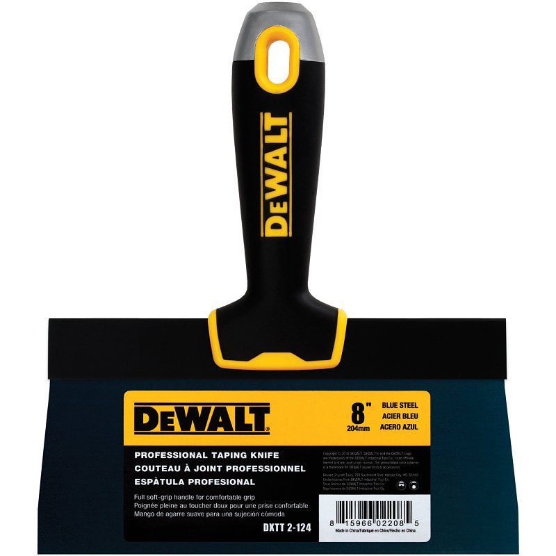 LEVEL 5 TOOLS LLC DEWALT DXTT-2-124 Taping Knife, 8 in W Blade, Steel Blade, Precision Ground Blade, Ergonomic, Soft Grip Handle BUILDING MATERIALS LEVEL 5 TOOLS LLC