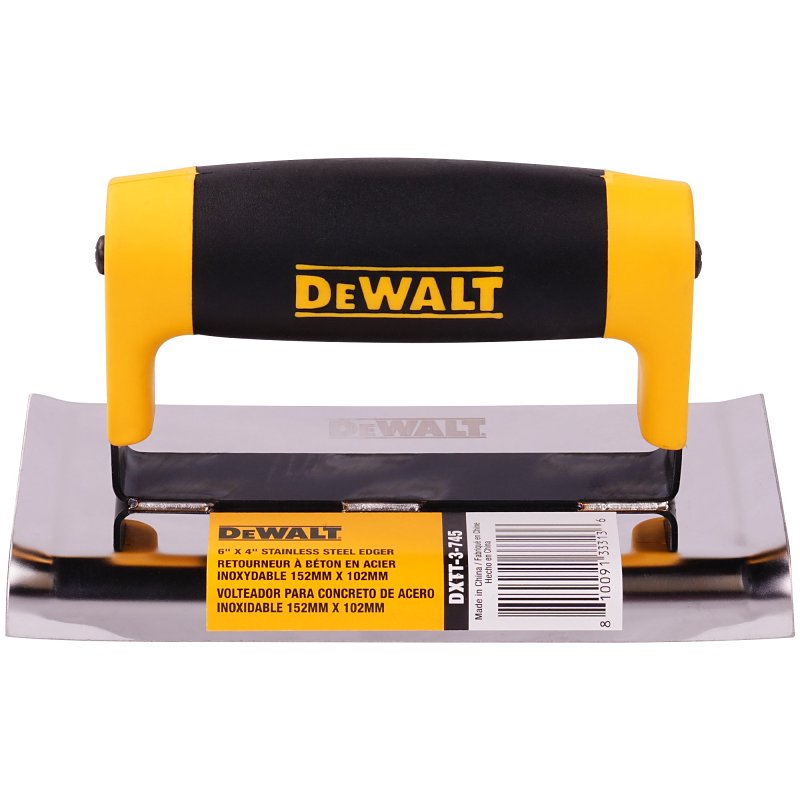 LEVEL 5 TOOLS LLC DEWALT DXTT-3-745 Hand Edger, 6 in L Blade, 4 in W Blade, Stainless Steel Blade, 1/2 in Lip, 3/8 in Lip Radius TOOLS LEVEL 5 TOOLS LLC