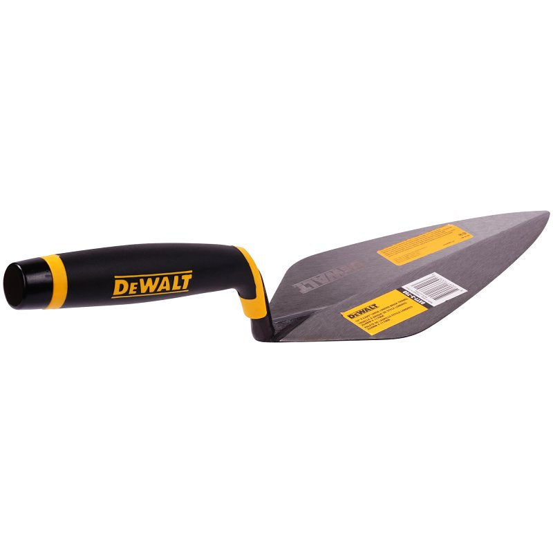 LEVEL 5 TOOLS LLC DEWALT DXTT-3-750 London Brick Trowel, 10 in L Blade, 4-5/8 in W Blade, Carbon Steel Blade, Soft Grip Handle