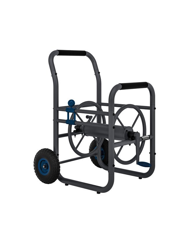 SUNCAST Suncast CPD200PROBL Hose Reel Cart, 5/8 in ID Hose, 200 ft Hose, Cushioned Handle, Steel