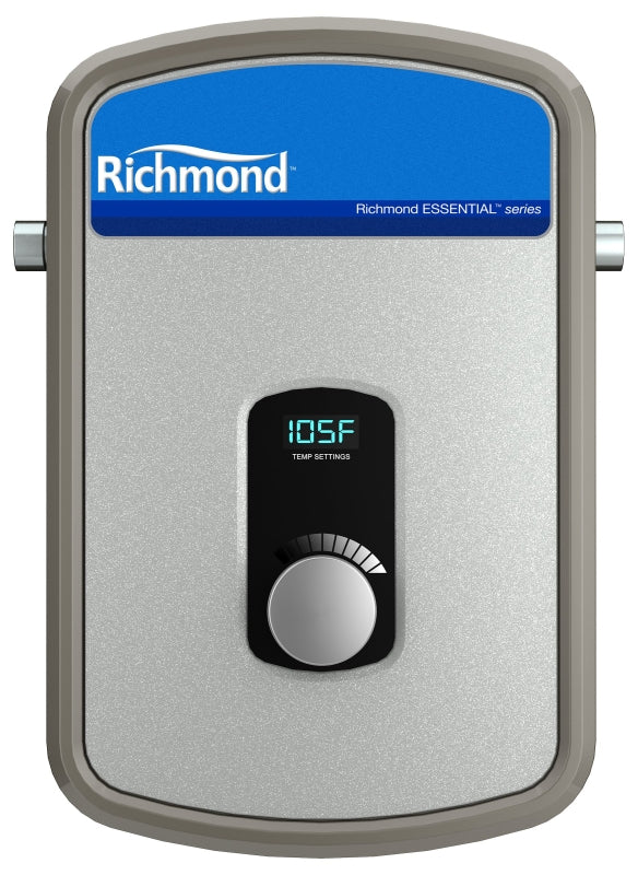 RICHMOND Richmond Essential Series RMTEX-08 Electric Water Heater, 33 A, 240 V, 8 kW, 0.998 % Energy Efficiency, 1 to 4 gpm