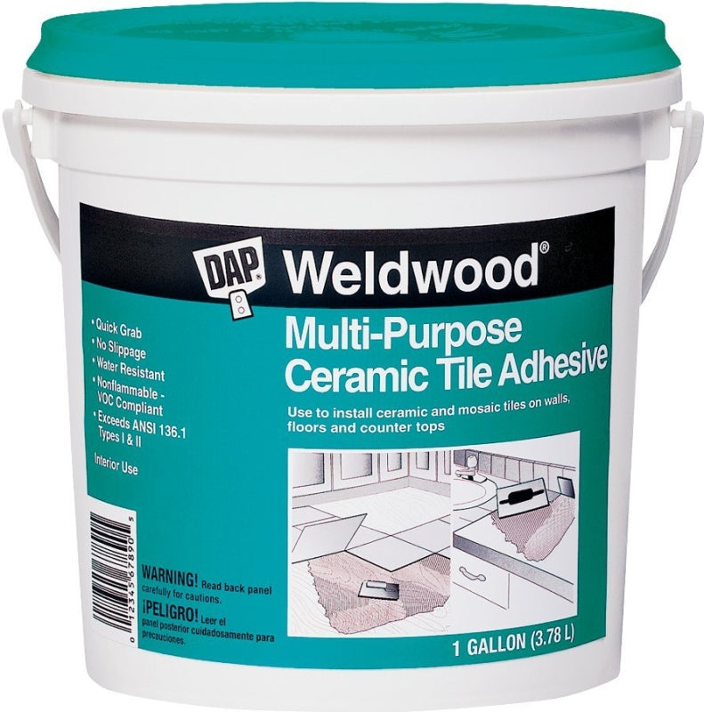 DAP DAP 25192 Ceramic Adhesive, White, 1 gal Tub PAINT DAP