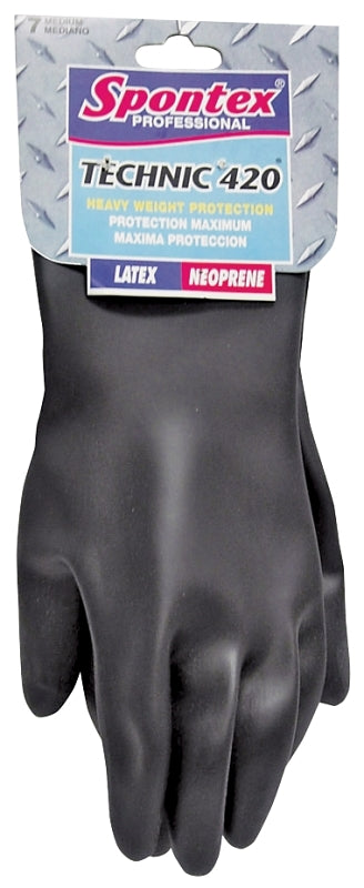 SPONTEX Spontex Technic 420 33545 Protective Gloves, M, 12-1/2 in L, Neoprene, Black CLEANING & JANITORIAL SUPPLIES SPONTEX