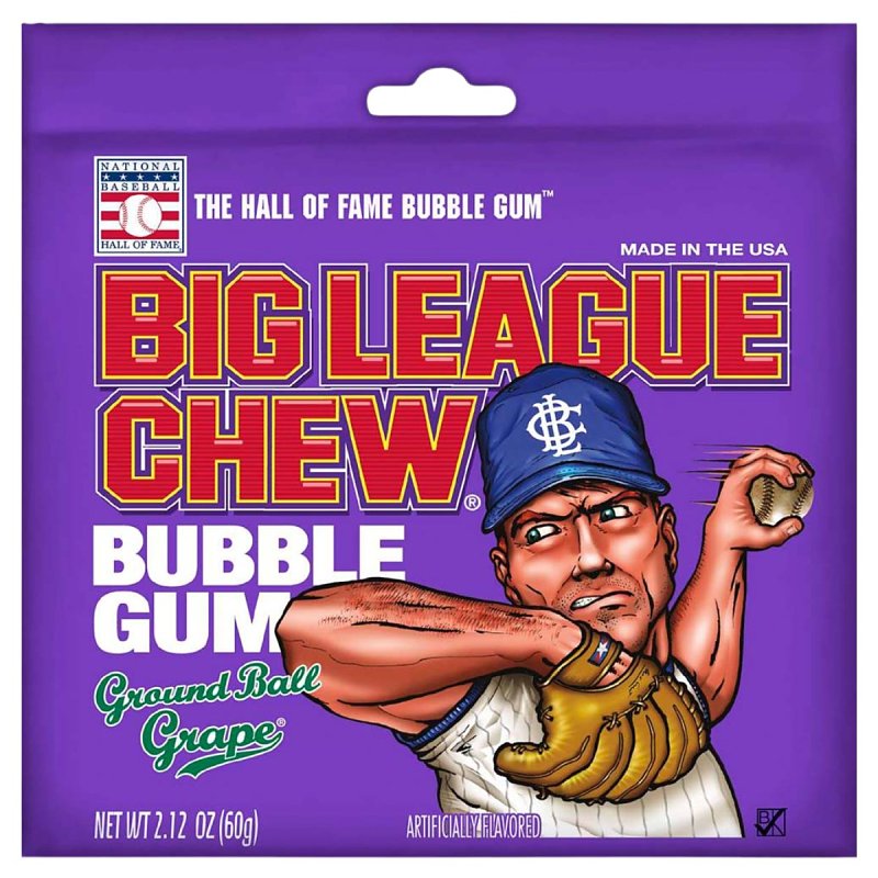 BIG LEAGUE CHEW Big League Chew 533221 Bubble Gum, Grape, 2.12 oz