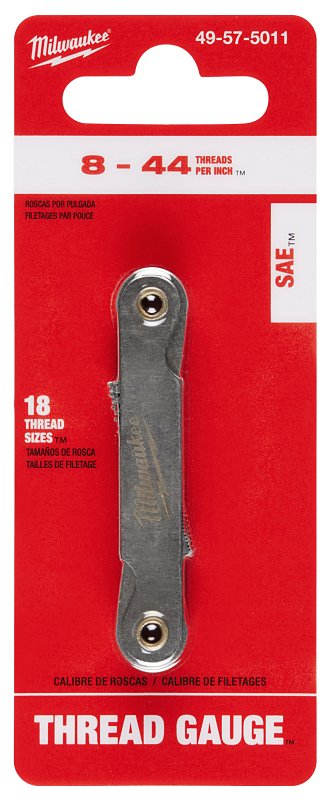 MILWAUKEE Milwaukee 49-57-5011 SAE Thread Gauge, 18-Leaf, 8 to 44 TPI/Pitch, HSS TOOLS MILWAUKEE