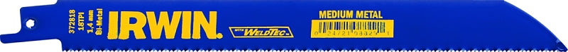 IRWIN Irwin 372818P5 Reciprocating Saw Blade, 3/4 in W, 8 in L, 18 TPI, Cobalt/Steel Cutting Edge