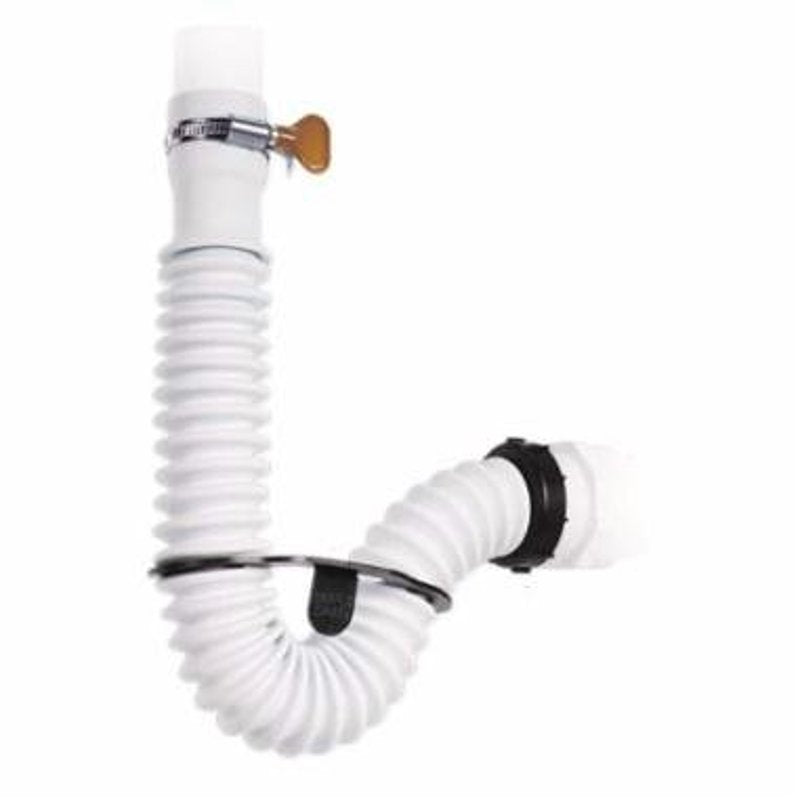 SIMPLE DRAIN Simple Drain 3EA-1V2-TC0 P-Trap Kit, 1-1/4 to 1-1/2 in, Threaded, Poly/Rubber, White, 10 psi Pressure