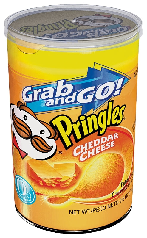PRINGLES Pringles 84561 Potato Chips, Cheddar, Cheese Flavor, 2.5 oz Can