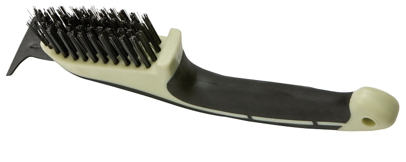 HYDE Hyde 46835 Wire Brush with Scraper, 3-1/4 in L Brush, 1-13/64 in W Brush, HCS Bristle, 1 in L Trim, Polypropylene Handle PAINT HYDE