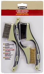 HYDE Hyde MAXXGRIP PRO Series 46843 Mini Stripping Brush, Brass/Nylon/Stainless Bristle, Assorted PAINT HYDE