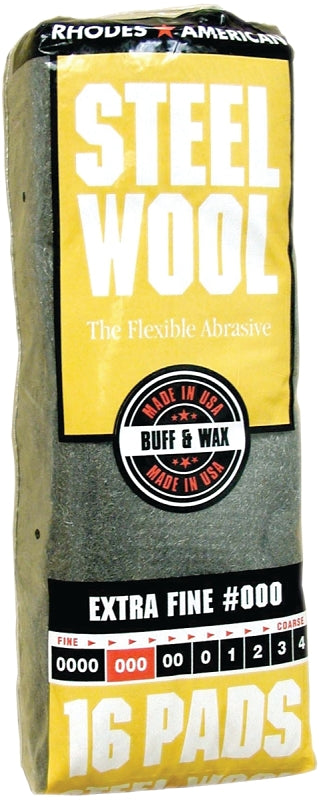 HOMAX Homax 106601-06 Steel Wool, #000 Grit, Extra Fine, Gray PAINT HOMAX
