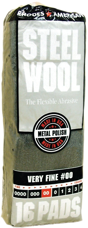 HOMAX Homax 106602-06 Steel Wool, #00 Grit, Very Fine, Gray